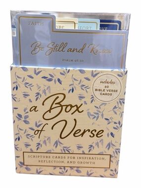 Eccolo Blue and Cream 'A Box of Verse' Scripture Card Set